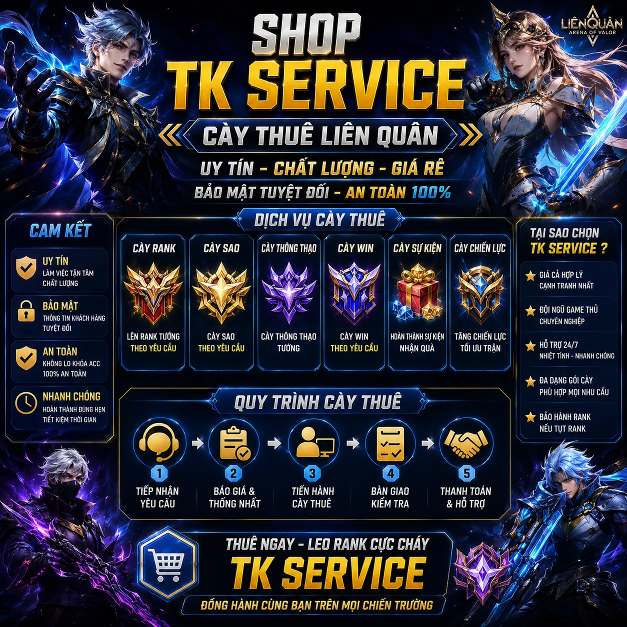 CÀY THUÊ LIÊN QUÂN SHOP TK SERVICE